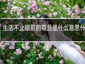 生活不止眼前的苟且是什么意思什么梗