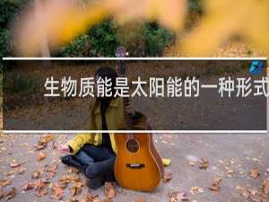生物质能是太阳能的一种形式