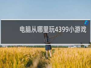 电脑从哪里玩4399小游戏