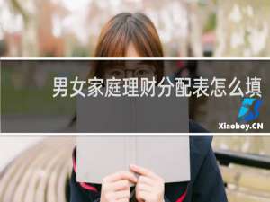男女家庭理财分配表怎么填