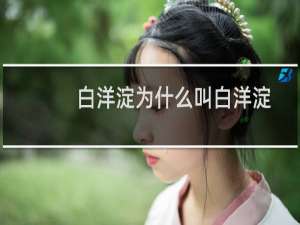 白洋淀为什么叫白洋淀