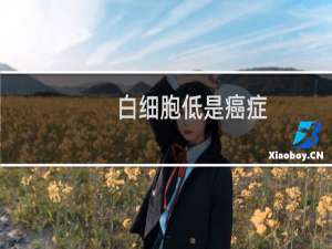 白细胞低是癌症