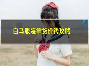 白马服装拿货价钱攻略