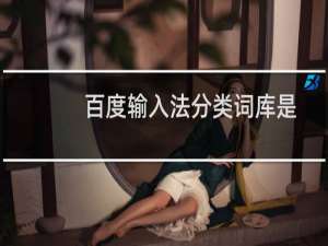 百度输入法分类词库是什么?