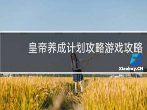 皇帝养成计划攻略游戏攻略