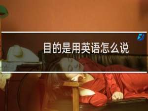 目的是用英语怎么说
