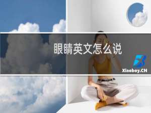 眼睛英文怎么说