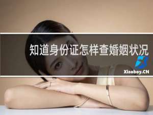 知道身份证怎样查婚姻状况
