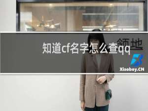 知道cf名字怎么查qq
