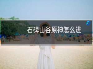 石碑山谷原神怎么进