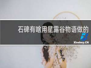 石碑有啥用星露谷物语做的