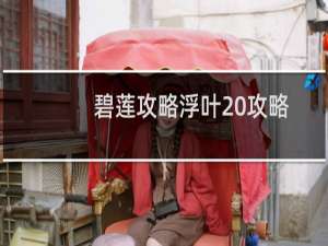 碧莲攻略浮叶20攻略