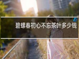 碧螺春初心不忘茶叶多少钱