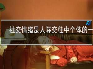 社交情绪是人际交往中个体的一种