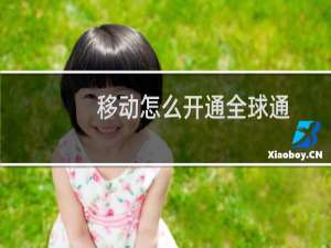 移动怎么开通全球通