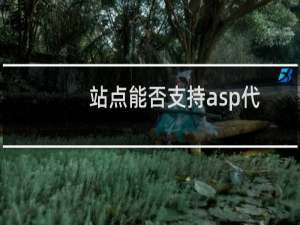站点能否支持asp代码-云服务器问题