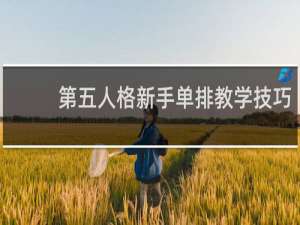 第五人格新手单排教学技巧