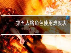 第五人格角色使用难度表