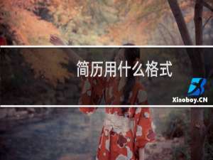 简历用什么格式