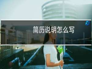 简历说明怎么写