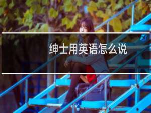 绅士用英语怎么说