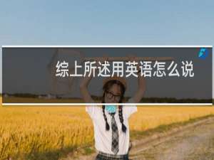 综上所述用英语怎么说