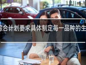 综合计划要求具体制定每一品种的生产数量