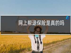 网上帮退保险是真的吗