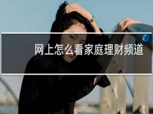 网上怎么看家庭理财频道