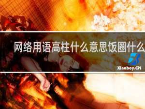 网络用语高柱什么意思饭圈什么梗