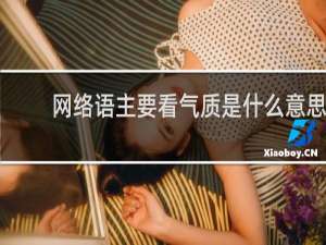 网络语主要看气质是什么意思，是谁说的什么梗
