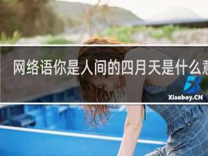 网络语你是人间的四月天是什么意思，用来比喻什么什么梗