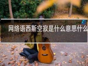 网络语西斯空寂是什么意思什么梗
