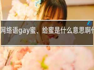 网络语gay蜜、给蜜是什么意思啊什么梗