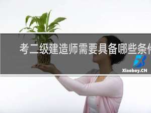 考二级建造师需要具备哪些条件
