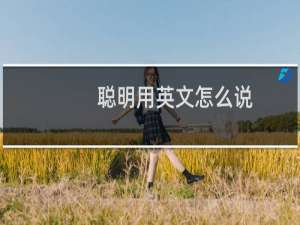 聪明用英文怎么说