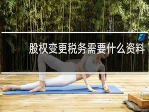股权变更税务需要什么资料
