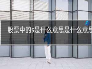 股票中的s是什么意思是什么意思啊
