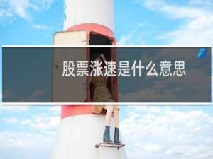 股票涨速是什么意思