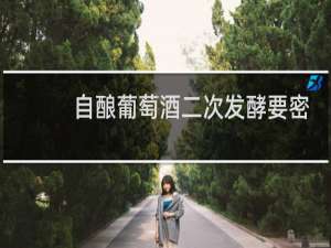 自酿葡萄酒二次发酵要密封吗