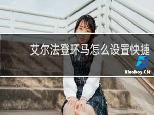 艾尔法登环马怎么设置快捷