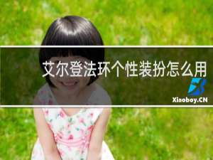 艾尔登法环个性装扮怎么用