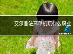 艾尔登法环单机玩什么职业