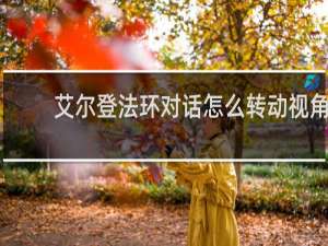 艾尔登法环对话怎么转动视角