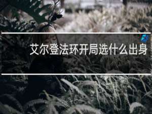 艾尔登法环开局选什么出身