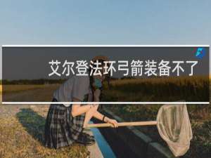 艾尔登法环弓箭装备不了