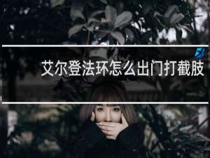 艾尔登法环怎么出门打截肢