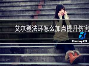 艾尔登法环怎么加点提升伤害