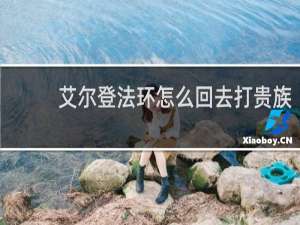 艾尔登法环怎么回去打贵族