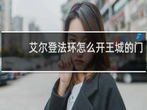 艾尔登法环怎么开王城的门